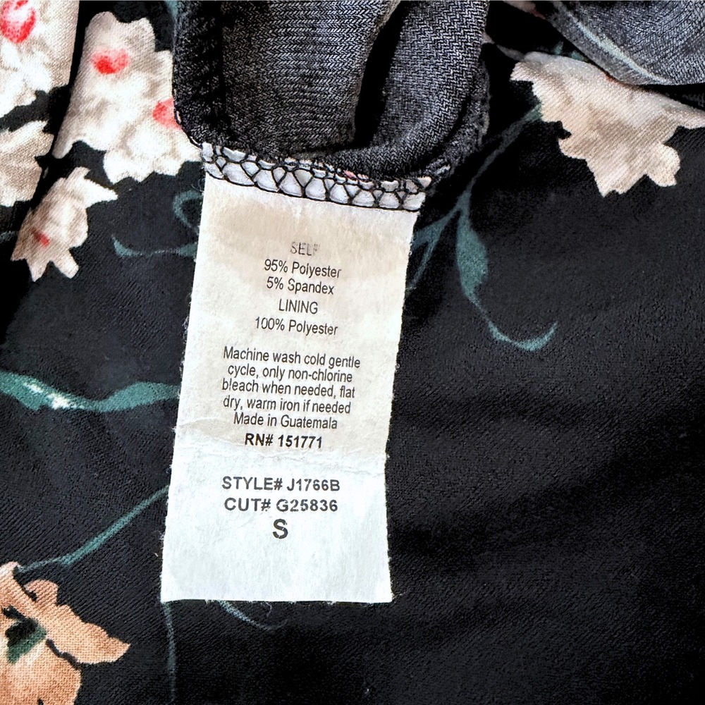Kaileigh Rica Knit Crop Floral Jumpsuit Black Wide Leg Small Cottagecore Boho - Picture 8 of 8